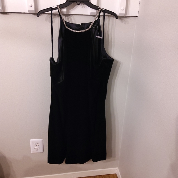 NWOT* Alex Marie 24W Black Dress w/ Rhinestone Straps Firm Price - Picture 2 of 4